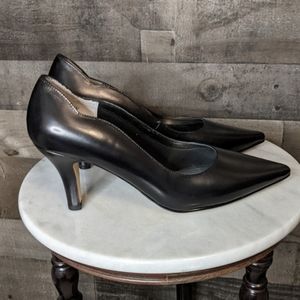 Ros Hommerson Black Leather Heels 10w